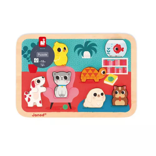 Janod Puzzle Encajable Mascotas