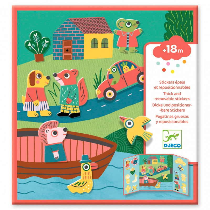 Djeco Set pegatinas reutilizables Animales