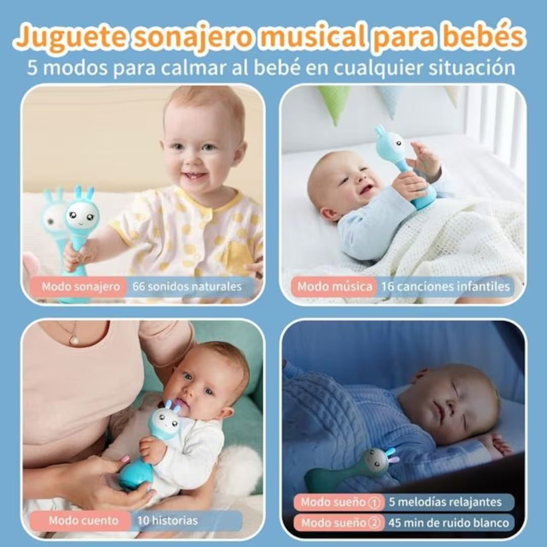 Alilo Smarty Bunny Azul Sonajero Interactivo e inteligente