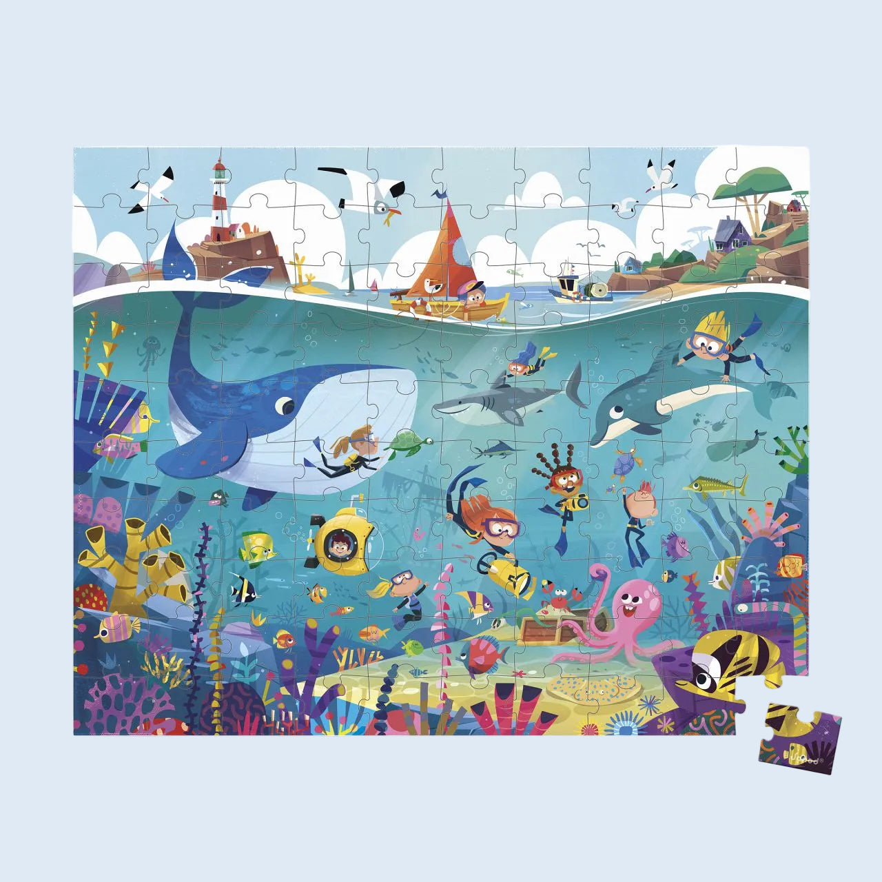 Janod Puzzle Mundo submarino 100 piezas