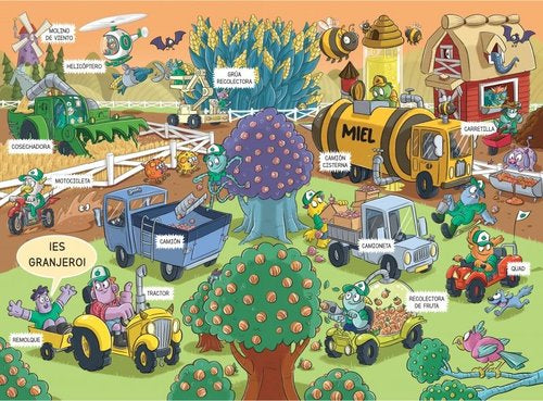 El mundo de Escuela de monstruos Ruedas, grúas y travesuras