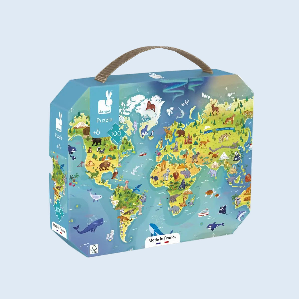 Janod Puzzle Mapa del mundo 100 piezas