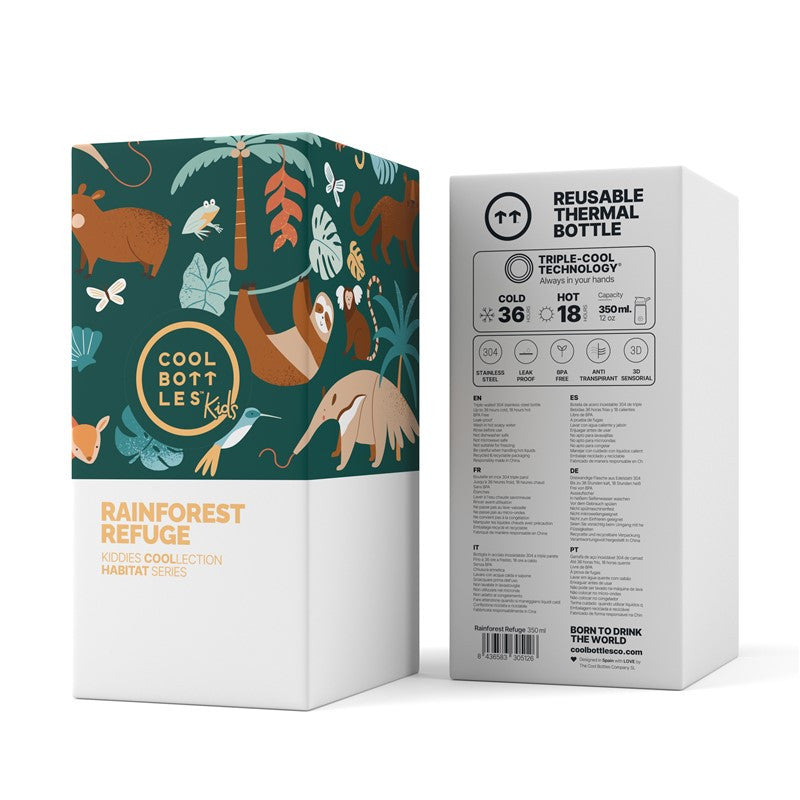 Cool Bottles Botella térmica 350 ml Kiddie Rainforest refuge
