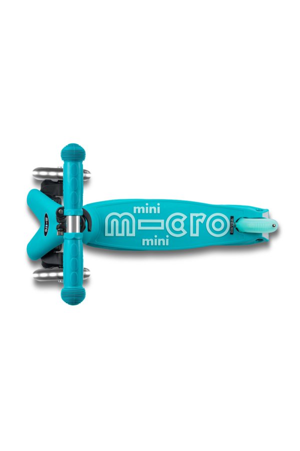 Micro Patinete Mini Deluxe Plegable Led Aqua