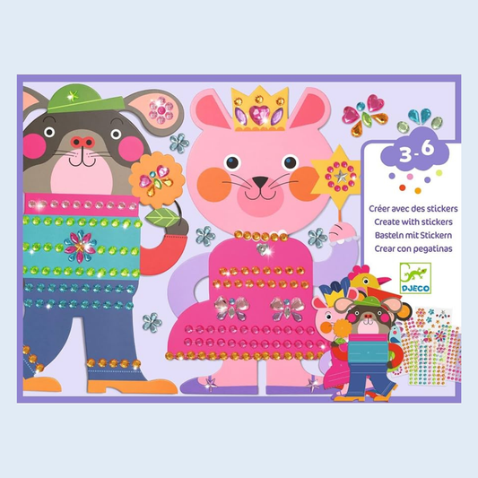 Djeco Crear con pegatinas resplandecientes