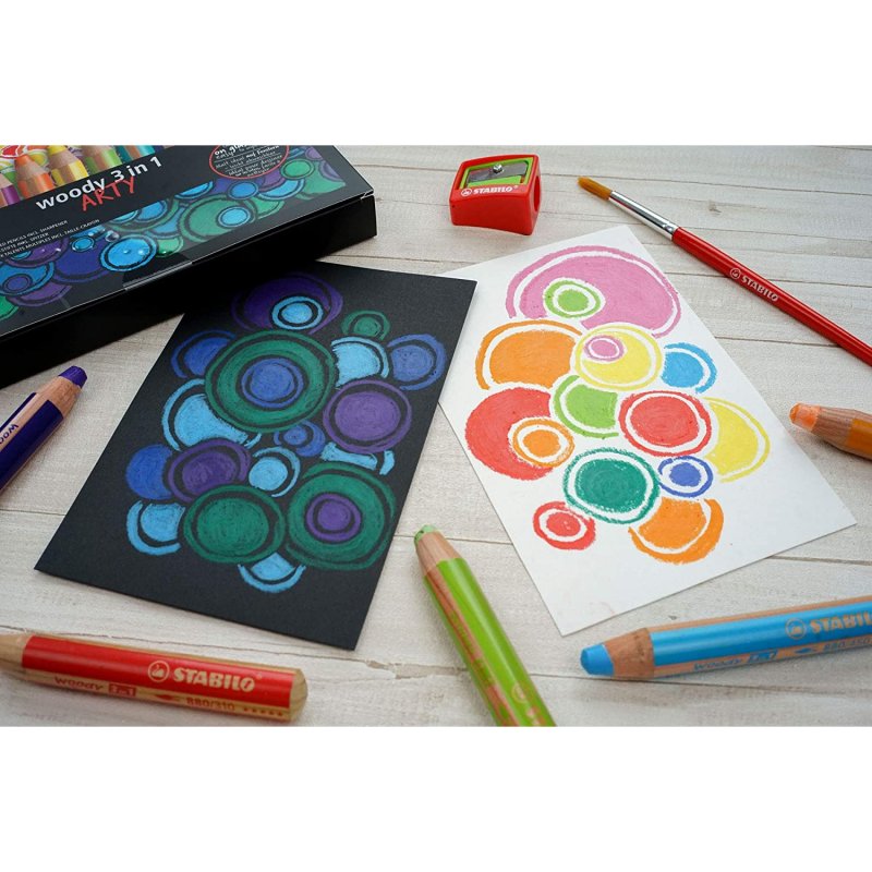Stabilo Lápices Woody 3 en 1 Estuche 10 colores Arty