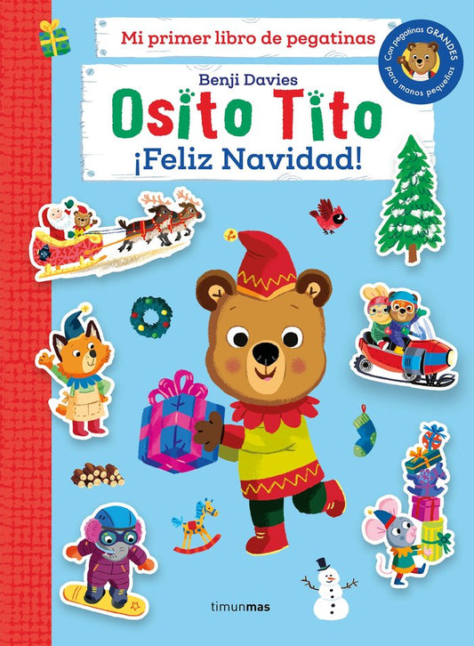 Osito Tito mi primer libro de pegatinas Feliz Navidad