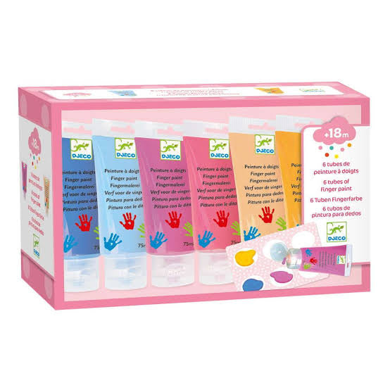 Djeco Pinturas para dedos 6 colores pastel