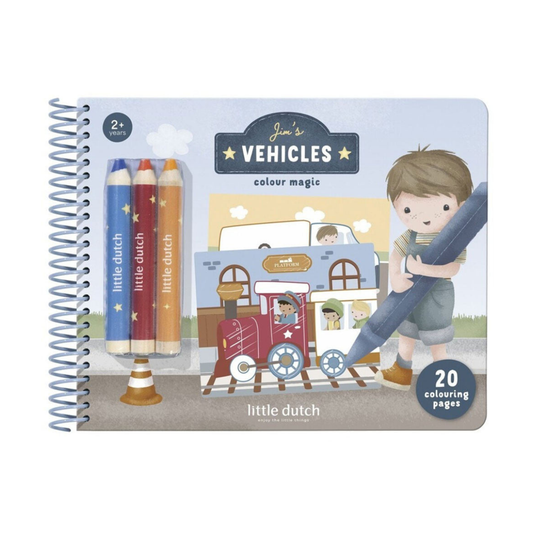 Little Dutch Libro mágico con lápices Jim’s Vehicles