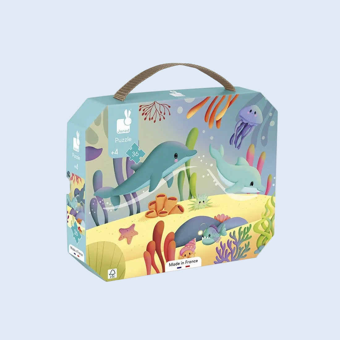 Janod Puzzle Panorámico Animales marinos 36 piezas