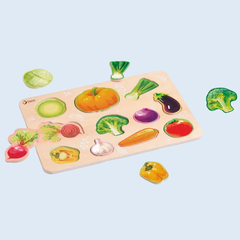 Classic World Puzzle madera encajable Verduras