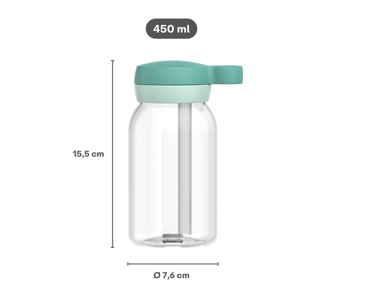 Mepal Botella de Plástico con Pajita Campus 450ml Forest