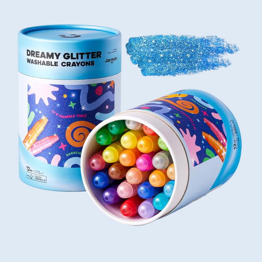 Jar Melo Crayones lavables suaves Glitter 24 colores