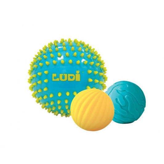 Ludi Pelotas sensoriales turquesa y amarillo