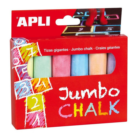 Apli Tizas redondas Jumbo 6 colores