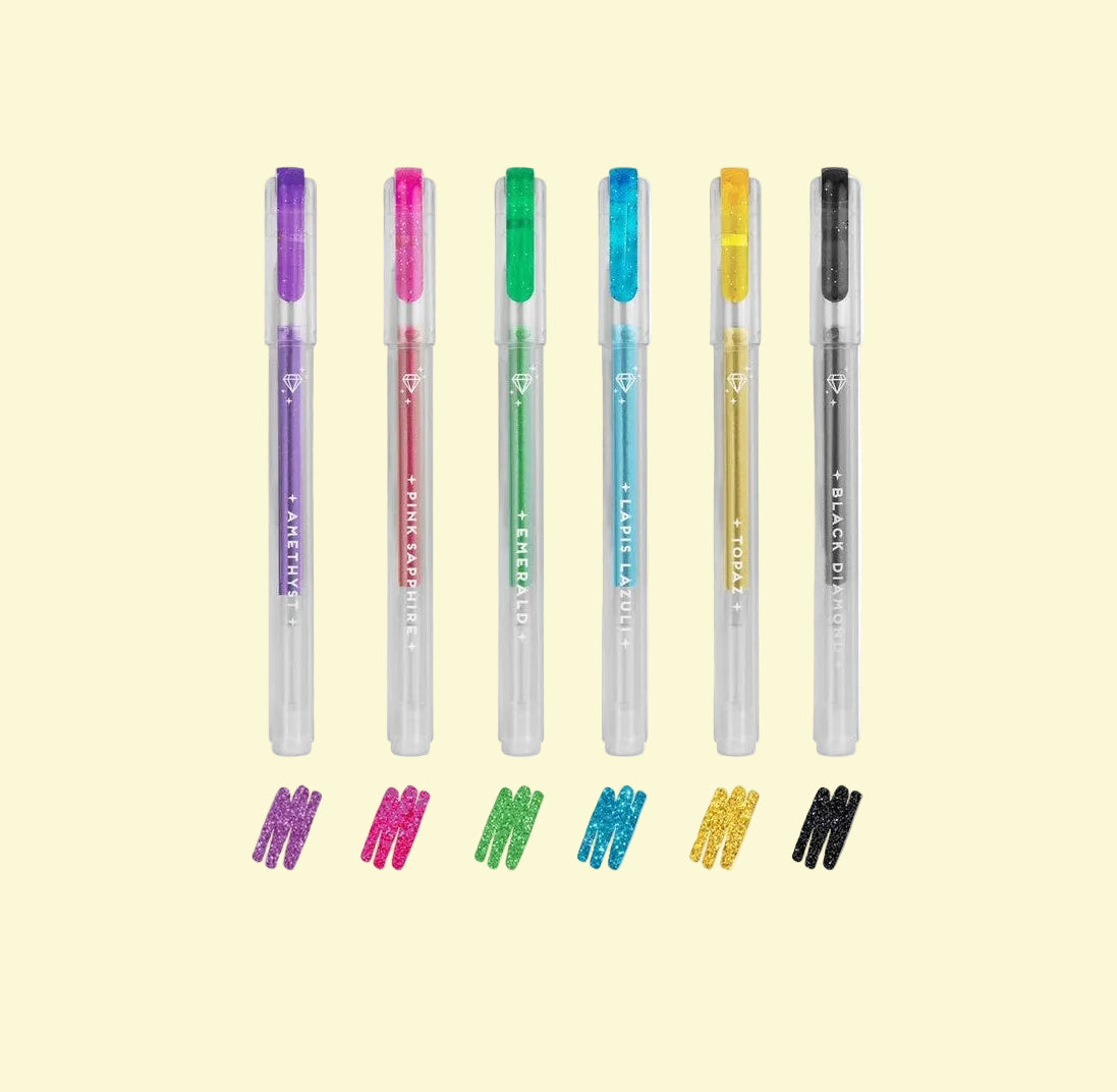 Legami set 6 mini bolígrafos de gel con purpurina