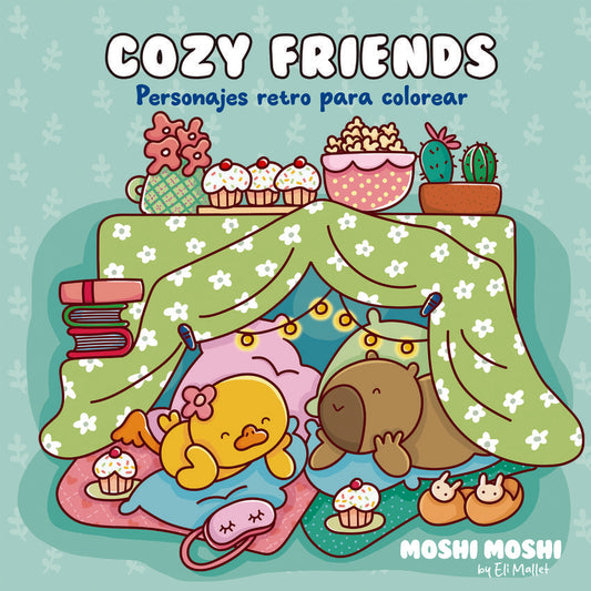 Cozy friends Personajes retro Libro para colorear