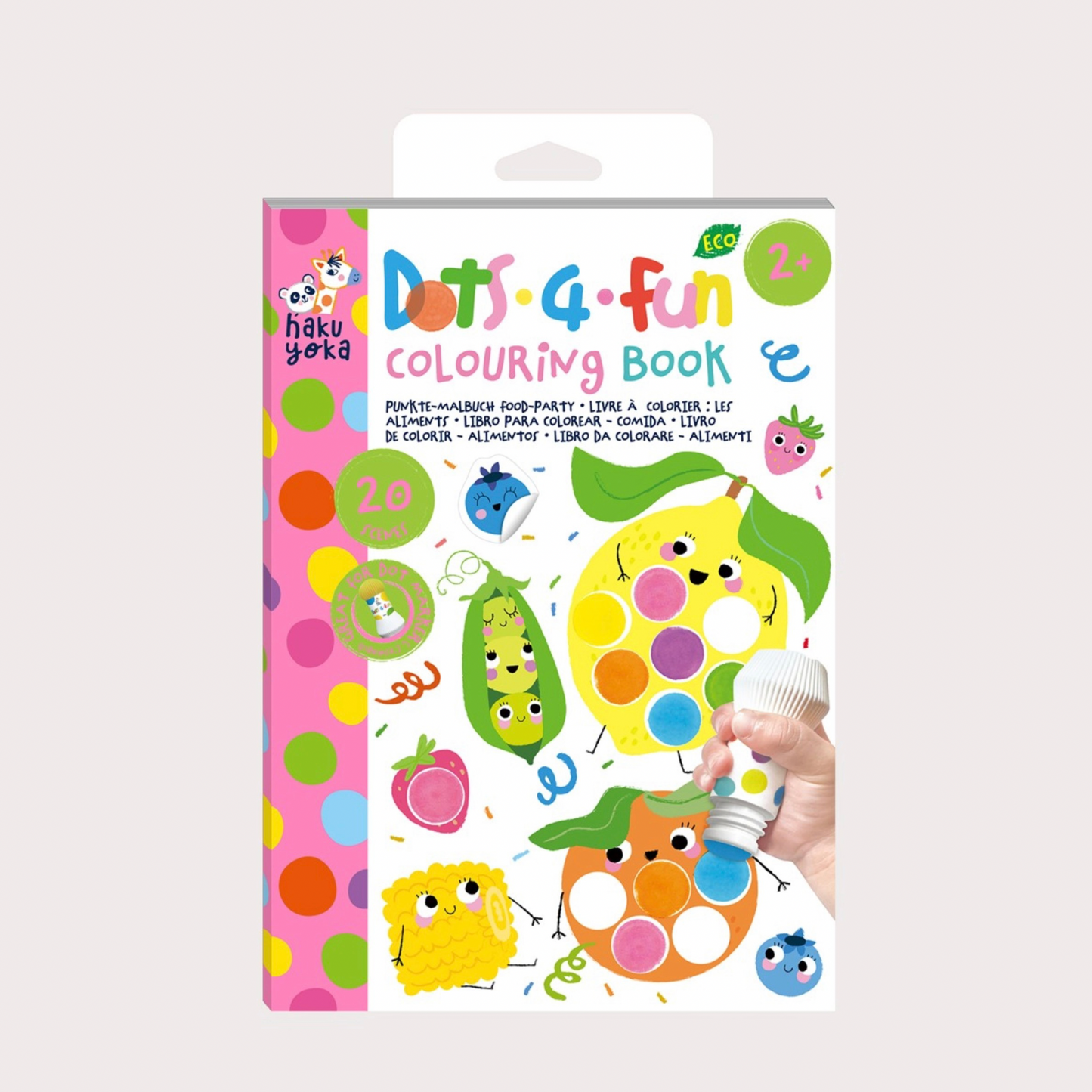HakuYoka Dots Libro para colorear Comida