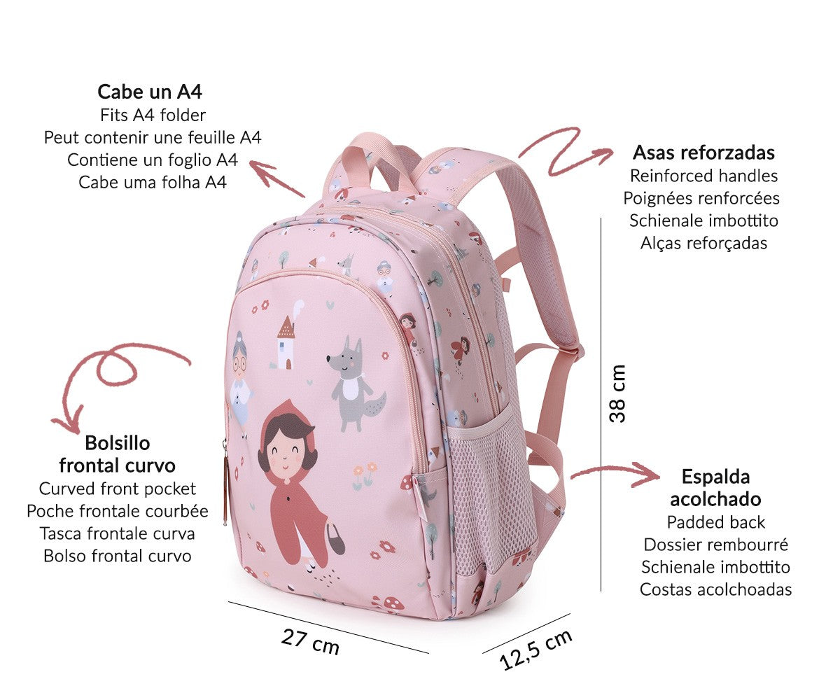 Tutete Mochila Mediana Caperucita Roja con llavero personalizable