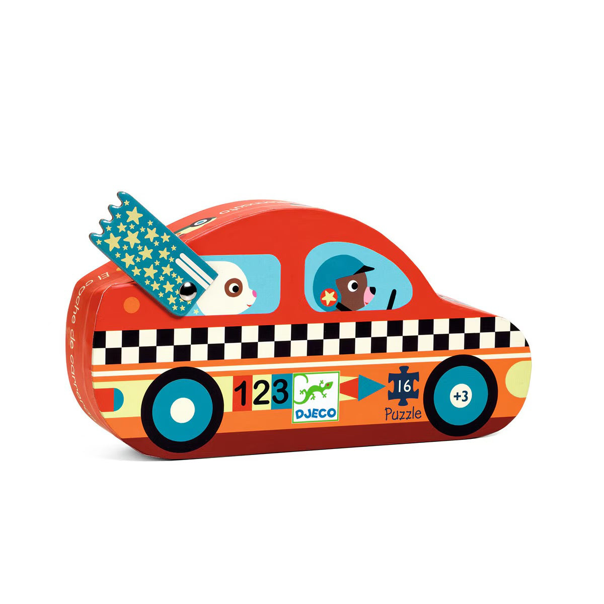 Djeco Puzzle silueta coche de carreras