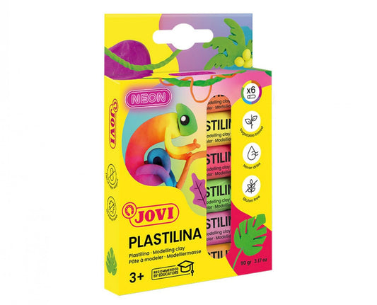 JOVI Plastilina 6 colores neón 2+