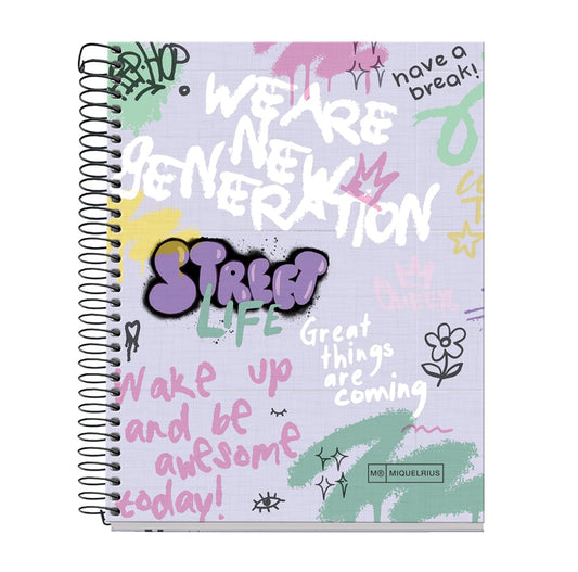 Miquelrius Cuaderno A5 120 Hojas Horizontal 70G Graffiti