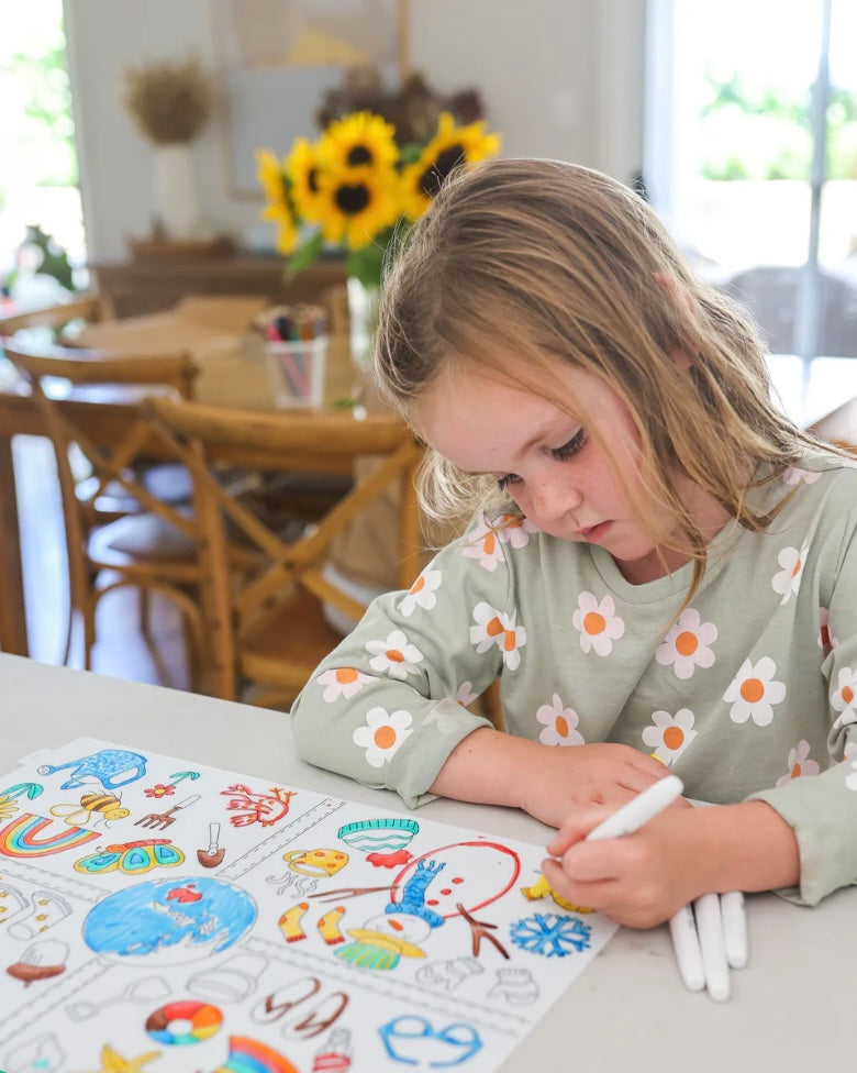 Scribble Mat Mantel de silicona reutilizable para colorear Las Estaciones