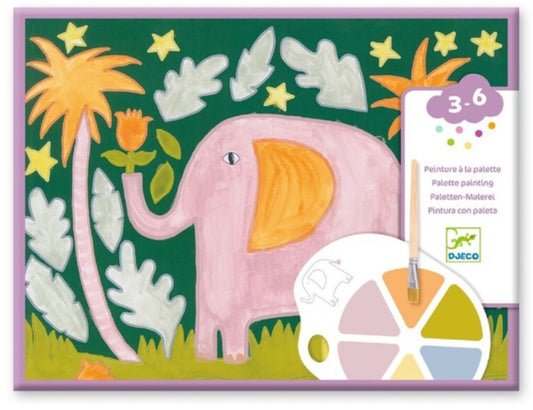 Djeco Pintura con paleta Animales Salvajes