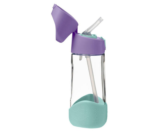 B.Box Botella tritán con pajita 450ml Lilac Pop