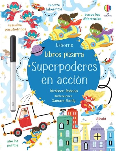 Usborne Superpoderes en acción Libro pizarra