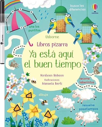 Usborne Ya está aquí el buen tiempo Libro pizarra