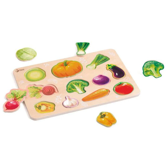 Puzzle de madera encajable 11 verduras