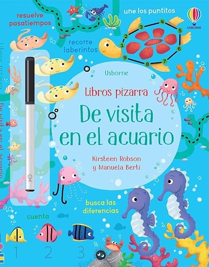 Usborne De visita en el acuario Libro pizarra