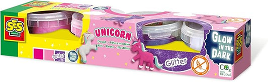 Ses Creative plastilina 4 colores brillan en la oscuridad