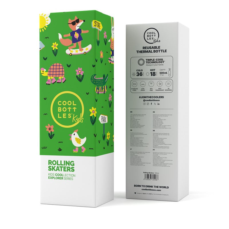 Cool Bottles botella térmica 500ml Rolling Skaters