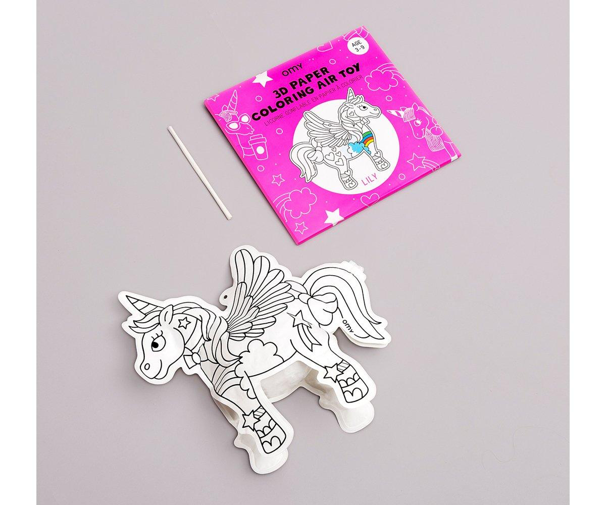 Omy Juego para inflar y colorear Unicornio
