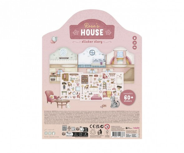 Little Dutch Pegatinas Reutilizables House Rosa