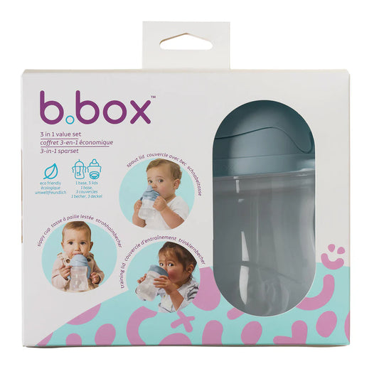 B.box Pack taza y vaso para bebés 3 en 1 Ocean