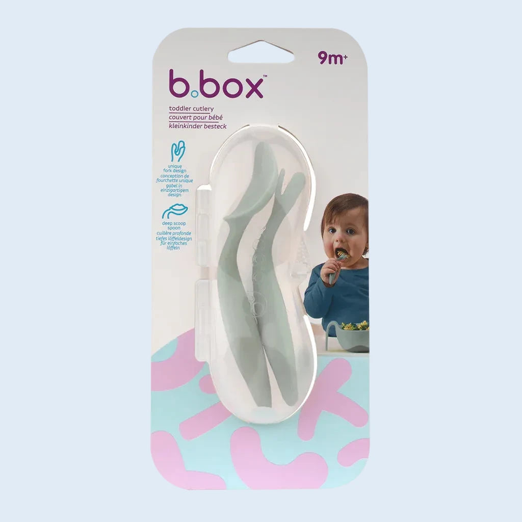 B.box cubiertos infantiles con cajita 2 unidades Sage