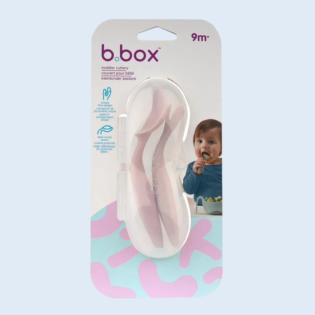 B.box Cubiertos infantiles con cajita 2 unidades Blush