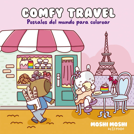 Comfy Travel Postales del mundo para colorear