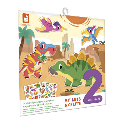 Janod Caja creativa 2 años Pegatinas reposicionables Dinos
