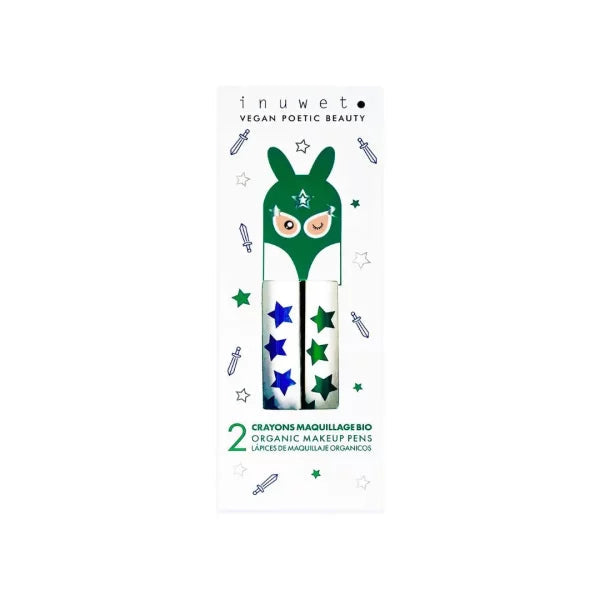 Inuwet Set lápices orgánicos Verde y Azul