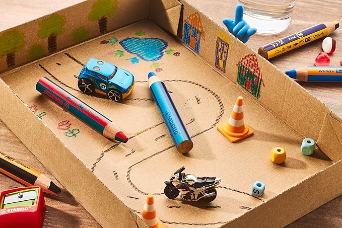 Stabilo Lápices Woody 3 en 1 Estuche 10 bicolores