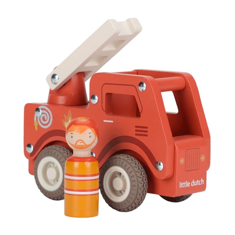 Little Dutch Camión de bomberos de madera