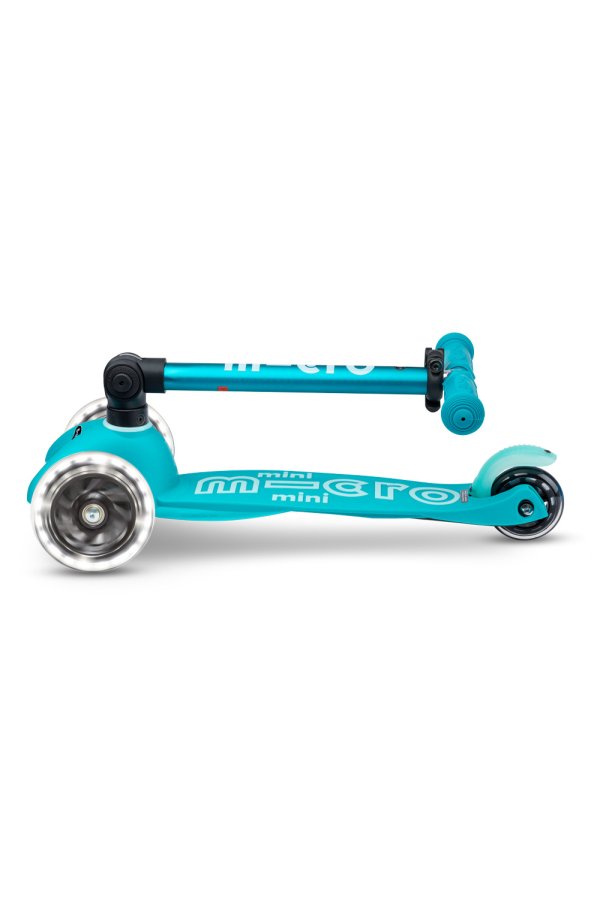 Micro Patinete Mini Deluxe Plegable LED Aqua