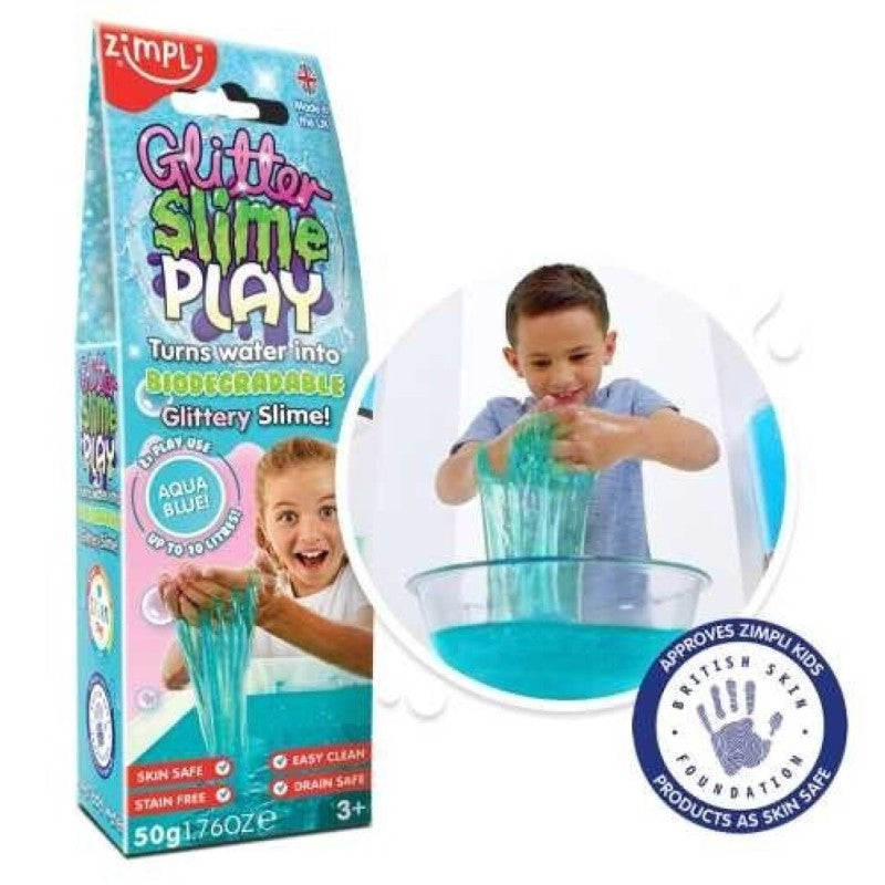 Zimpli Glitter Slime Play Aqua Blue
