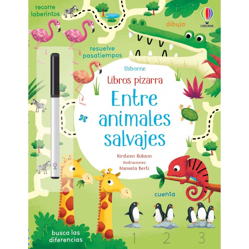 Libro Pizarra Entre animales salvajes