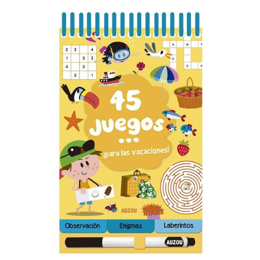 Auzou Libro pizarra 45 juegos… para las vacaciones