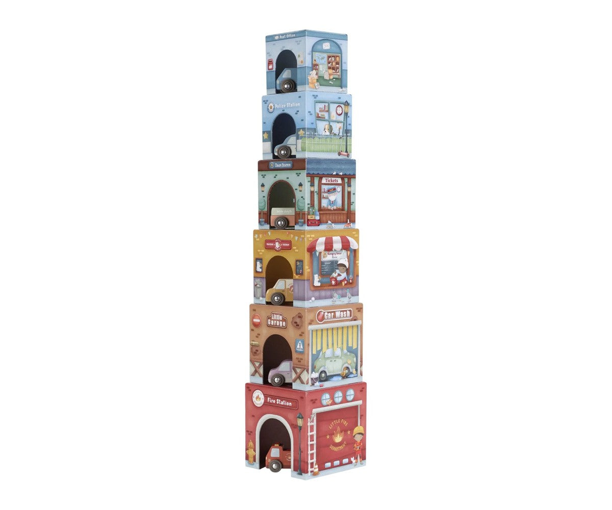 Little Dutch Torre encajable ciudad con coches